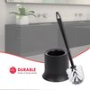 Home Basics Plastic Toilet Brush with Compact Holder, Black TB45050